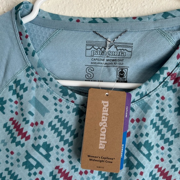 NWT Patagonia Capilene Midweight Cool to Cold Base Layer Icefall Blue Small $59 - Picture 3 of 9
